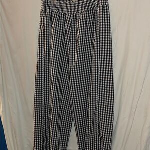 SHEINCheckered Chinos in Black and White